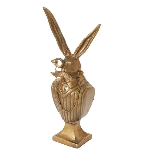 Eric + Eloise Bronzierte Aluminium Eric der Hase Büste Form Tischdeko