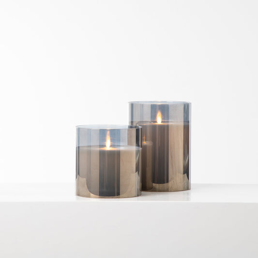 Große bewegliche flameless LED rauchige Glas-Säulenkerzen mit Fernbedienung - 3 Optionen verfügbar